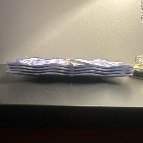 Set Of 4 C&C Cali Assorted SARDINES Melamine Appetizer Plates Nautical Blue - Picture 5 of 7